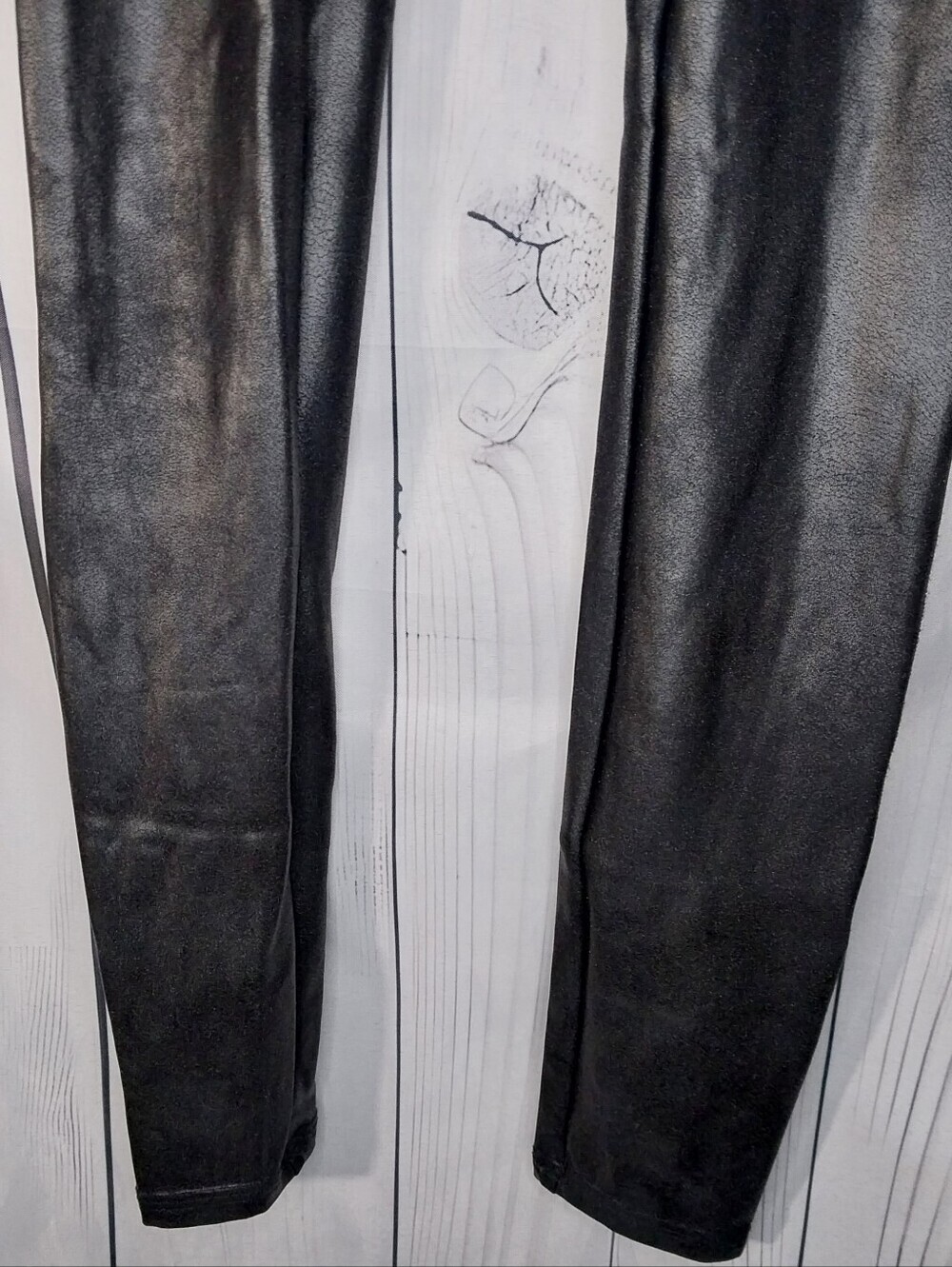 Spanx High-Waisted Faux Leather Edgy Chic Night Out Moto Goth Leggings - Picture 4 of 7